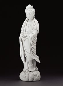 Figura Guanyin z Blanc de Chine, ok. 1800 (porcelana) autorstwa Chinese School