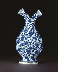 Niebiesko-biała podwójna butelka w europejskim szkle, okres Kangxi (1662-1722) (porcelana)