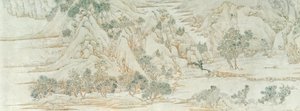 Chiński krajobraz, dynastia Ming (pranie piórem i tuszem na papierze) autorstwa Chinese School