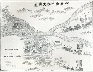 Chińska mapa Wielkiego Potopu, z „Godziny wypoczynku”, 1888 r.