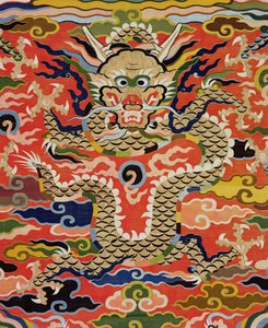 Fragment tkaniny przedstawiający pięciosmoczego Kossu, okres Wanli, 1573-1619 (jedwab) (patrz 206710) autorstwa Chinese School