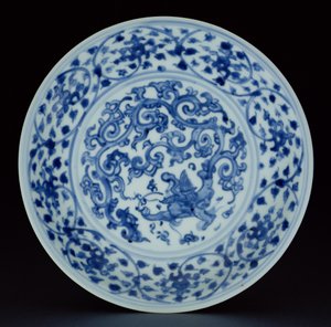 Naczynie malowane ze smokiem (porcelana)