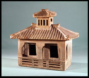 Model domu nagrobnego z dynastii Han (206 pne-AD 220) (terakota)