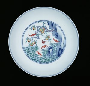 Porcelana malowana emaliami pod glazurą niebieski i ducai, 1723-1735 (porcelana)