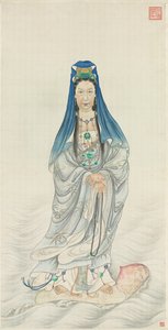 Portrait of Empress Dowager Cixi as Guanyin autorstwa Chinese School