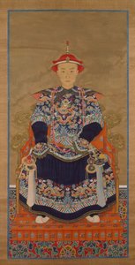 Portret cesarza Qianlong jako młodego mężczyzny, wiszący zwój autorstwa Chinese School
