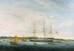 Honorowe Kompanie Wschodnioindyjskie Hrabia Balcarras w Kantonie, 1816 r autorstwa Chinese School