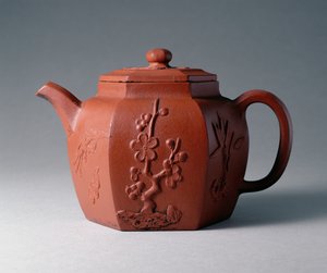 Czajnik sześciokątny Yixing, chiński, koniec XVII w. (kamionka)