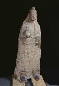 Posąg Buddy Siakjamuniego, północna dynastia Wei, ok. 386-534 (wapień)