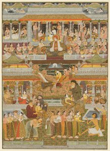 Kochankowie i ukochani: Złożenie scen z literatury perskiej, urdu i sanskryckiej, c. 1735. autorstwa Chitarman II