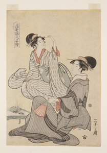 Autumn Moon of Akashi (Akashi sh?getsu) (kolorowy drzeworyt) autorstwa Chobunsai Eishi