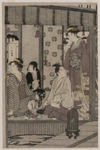 Morning Glory z cyklu The Tale of Genji in Elegant Modern Dress 1790. autorstwa Chobunsai Eishi