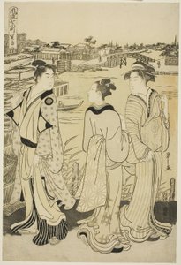 Ono no Komachi at Seki Temple, from the series The Fashionable Seven Komachi (Furyu nana Komachi), c.1788 (colour woodblock print; oban) autorstwa Chobunsai Eishi