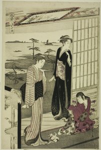 Suma, z serii „Modna parodia opowieści o Genji (Furyu yatsushi Genji)” autorstwa Chobunsai Eishi