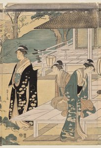 Matsukaze Chapter of the Tale of Genji (z serii The Tale of Genji in Elegant Modern Dress) autorstwa Chobunsai Eishi