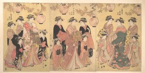 Parada Yoshiwara jesienią autorstwa Chobunsai Eishi