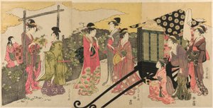 Parodia Kapituły Yugao Opowieści Genji autorstwa Chokosai Eisho