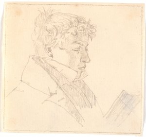 Czytelniczy młody człowiek, najstarszy brat artysty, pastor Carl Adolf Købke (1804-1840) ? autorstwa Christen Købke