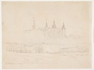 Studium do „Jesiennego krajobrazu. Zamek Frederiksborg na środku” Glyptoteka autorstwa Christen Købke