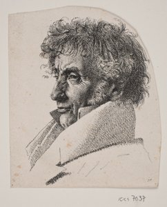 Portret mistrza piekarskiego Købke; fragment z: Arkusza z trzema portretami: mistrza piekarskiego Købke, Sophie Krohn i N. Feilberga autorstwa Christen Købke