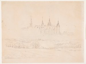 Studium do „Jesiennego krajobrazu. Zamek Frederiksborg na środku” Glyptoteka autorstwa Christen Købke