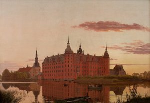 Zamek Frederiksborg w wieczornym świetle Zamek Frederiksborg w wieczornym świetle, 1835. autorstwa Christen Schiellerup Købke