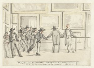 Zwiedzający na wystawie sztuki w Amsterdamie w 1808 r.