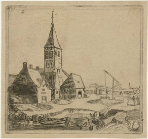 wiejski kościół autorstwa Christiaan Friedrich Ruppe