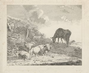 Krajobraz z bydłem autorstwa Christiaan Godfried Schutze van Houten