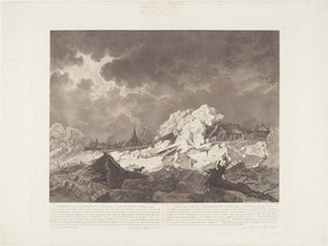 Widok Ysgang i Dykbreak w Vuuren przez Gorcum w dniu 22 lutego 1799 / Vue des Glaces qui S
