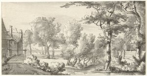 Krajobraz z farmą autorstwa Christiaan Josi