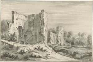 Ruiny zamku w Egmond aan den Hoef autorstwa Christiaan Josi