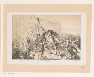 Claudius Civilis bestormt de Romeinse legerplaats Vetera autorstwa Christiaan Lodewijk van Kesteren