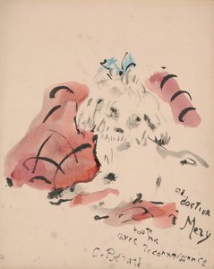 Petit chien (recto) (pastel olejny, akwarela, pędzel i tusz na papierze) autorstwa Christian Bérard
