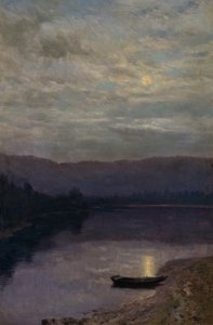 Wschód księżyca nad Solevatne (olej na płótnie) autorstwa Christian Eriksen Skredsvig