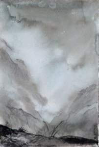 Misted Valley, 2015 (akwarela na papierze) autorstwa Christian Furr