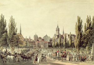Widok na Lipsk z Bramy Grimma
