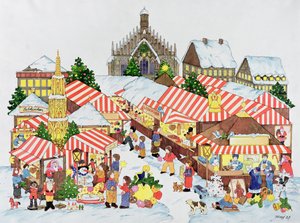 Christkindlmarket, Norymberga, 1987 (wc na papierze)