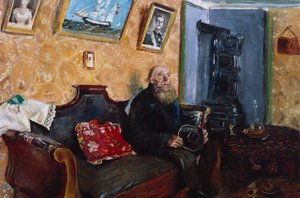 Wizyta kondolencyjna autorstwa Christian Krohg
