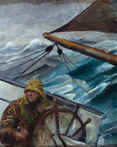 Mate u steru (olej na płótnie) autorstwa Christian Krohg