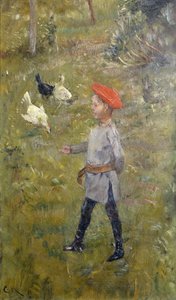Per z kurami, Hvitsten autorstwa Christian Krohg