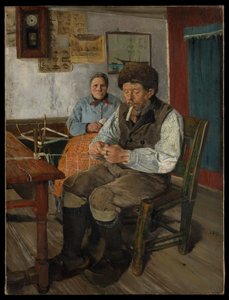 The Net Mender (Naprawa sieci) autorstwa Christian Krohg