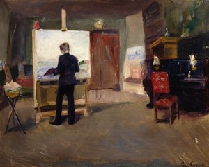 Malarz Nils Hansteen w studiu autorstwa Christian Krohg