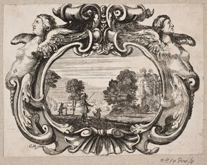 Emblemat z mężczyzną uczącym psa artysty autorstwa Christian Rothgiesser