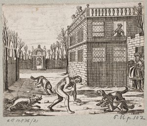 Ilustracja do Adama Oleariusa, „Perski Rosenthal genialnego poety Schicha Saadi […]”, Szlezwik 1660 autorstwa Christian Rothgiesser
