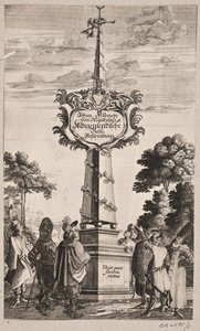 Strona tytułowa do Johanna Albrechta Mandelslo, „Orientalny opis podróży [...], Szlezwik 1668 autorstwa Christian Rothgiesser