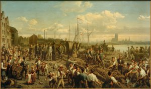 Układanie kabla telegraficznego w 1878 r. autorstwa Christian Sell