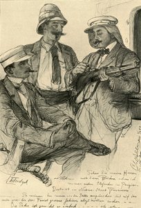 Europejczycy na pokładzie statku, 1898. autorstwa Christian Wilhelm Allers