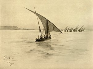 Feluki na Nilu, Kair, Egipt, 1898. autorstwa Christian Wilhelm Allers