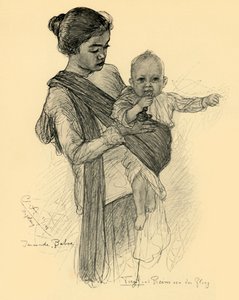 Jawajska niania z europejskim dzieckiem, Magalang, 1898.